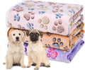 Dono 1 Pack 3 Dog Blankets for Small Dogs, Soft Fluffy Paw Print Pattern Fleece Pet Blanket Warm Sleep Mat, Puppy Kitten Blanket Doggy Mat for Dog Cat Kitten Doggy -23 * 16in (S(23 * 16"), Bone-2)