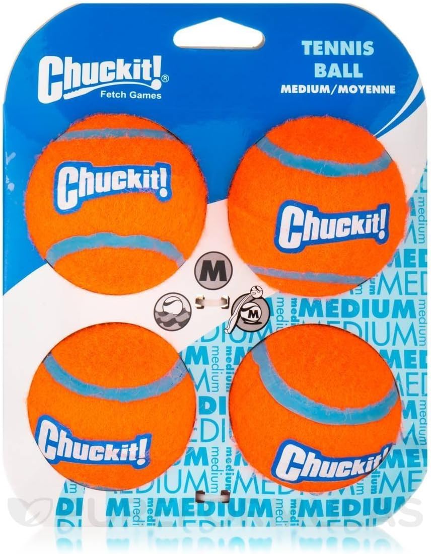 Chuckit! Dog Tennis Ball Dog Toy, (2.5 Inch Diameter) for Dogs 20-60 lbs, Medium (Pack of 48)