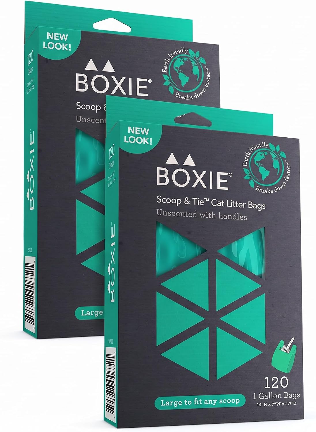 Boxie Sustainable Scoop & Tie Pet Waste Bags, 240 Count, Leak-Proof, Easy-to-Tie Handles, Eco-Friendly, Odor Control, EPI Technology, Durable for Cat Litter & Dog Waste (Pack of 2)
