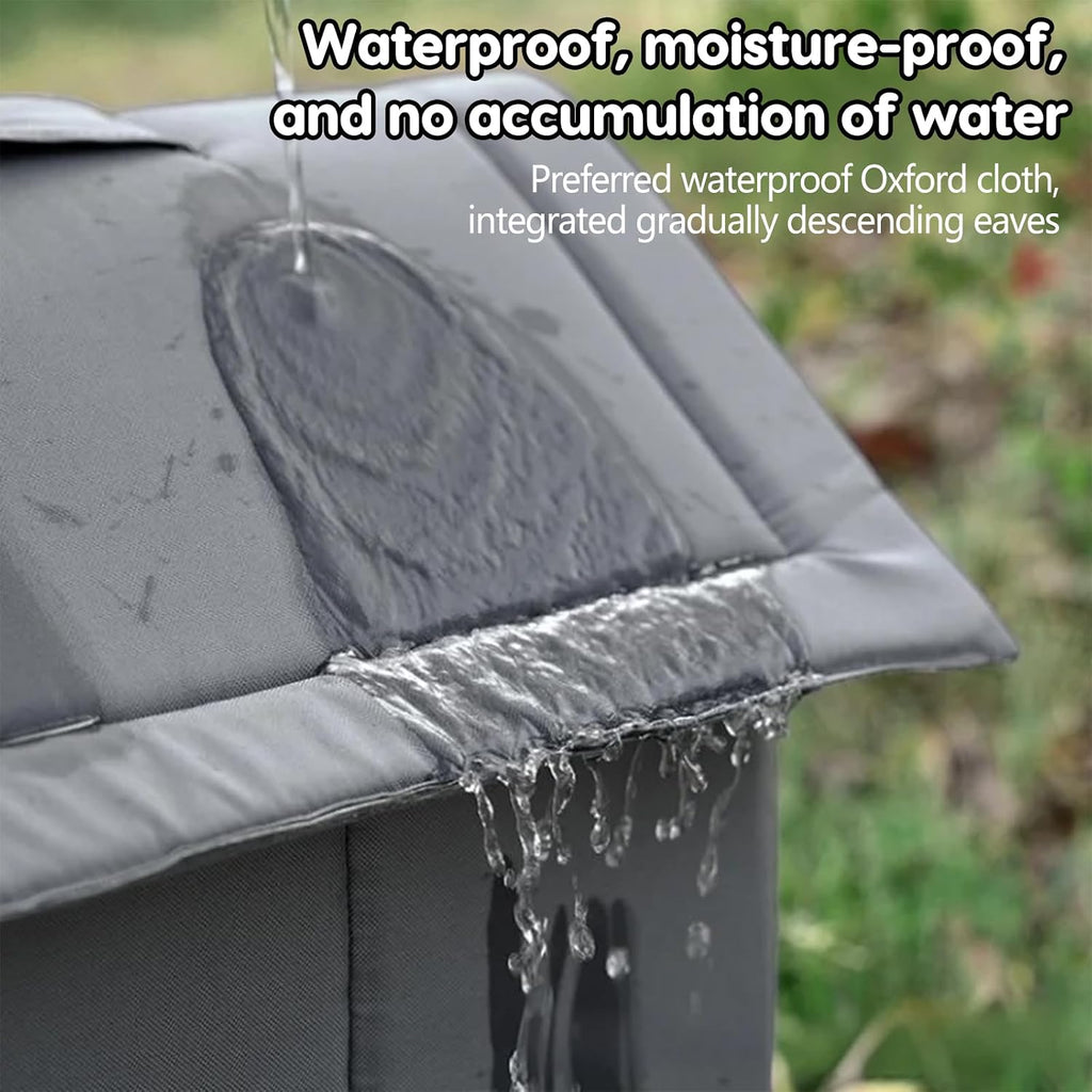 Outdoor Cat House, 2026 New Weatherproof Cat House with Plastic Board Accommodate 44lb, Warm Waterproof Feral Cat Dog Shelter, Large