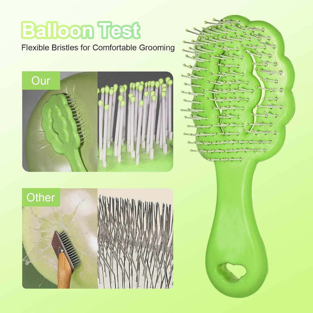 Cloud Shape Small Dog Grooming Brush, Soft Puppy Brush (Green) | Ideal Gentle Puppy Hair Brushes for Maltese and Small Breeds- Perfect for Shih Tzus, Yorkies, and Maltipoos