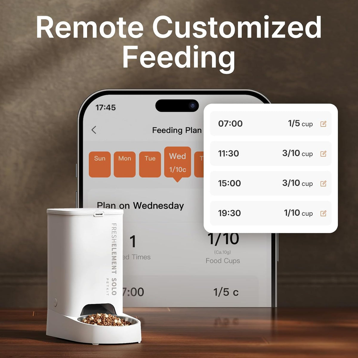 PETKIT Automatic Cat Feeder, 2.4G WiFi Automatic Dog Feeder, App Control Pet Food Dispenser with Triple Fresh-Lock System, Schedule Feeding, Food Shortage Alert, Dual Power-Charge&Battery,3L Capacity