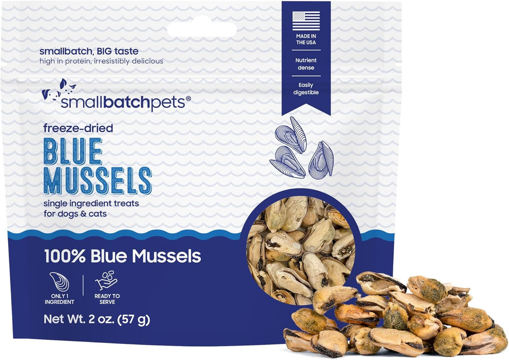 smallbatch Freeze Dried Blue Mussel High Protein Cat & Dog Treats, 2 oz