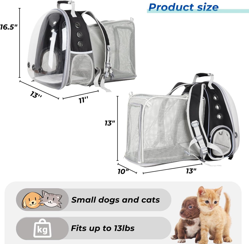 Lollimeow Expandable Bubble Cat Carrier Backpack, Supports up to 14 lbs