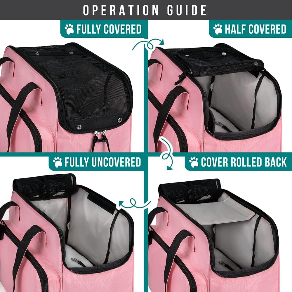 PetAmi Small Dog Purse Carrier, Airline Approved Soft Sided Tote, Pink