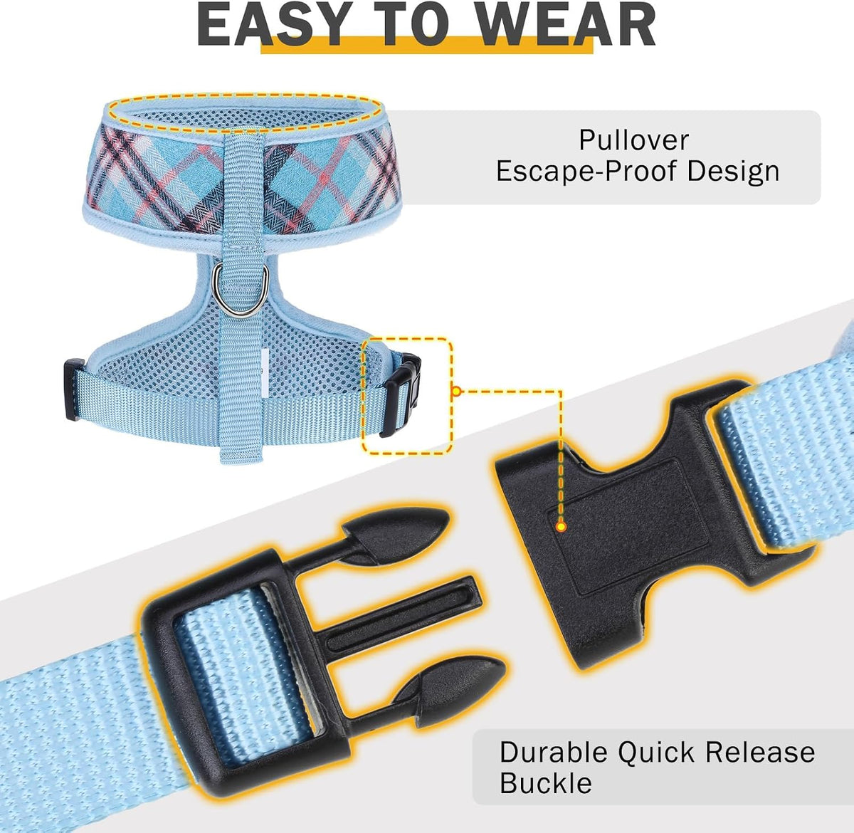 SCENEREAL Puppy Dog Harness with Leash Set for Small Medium Sized Dogs