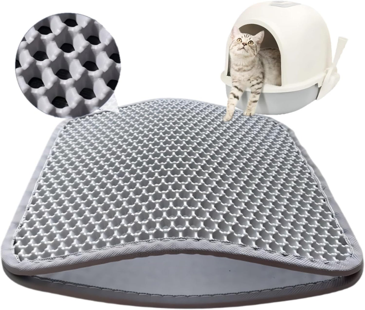 Honeycomb Double Layer Cat Litter Mat, Gray, 36 x 24 Inch, 1 Pack