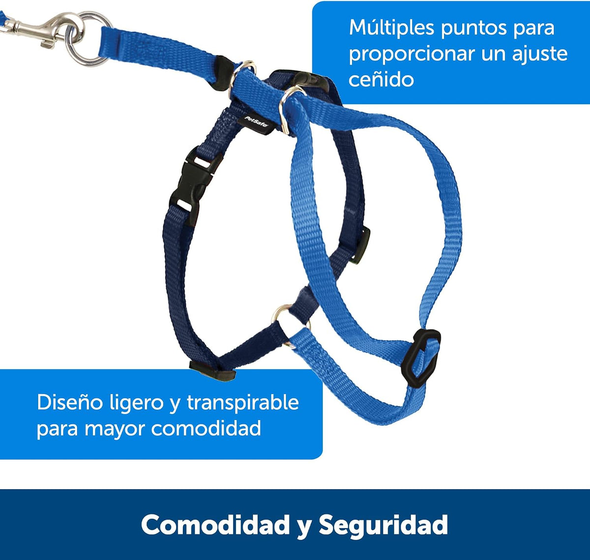 PetSafe Come With Me Kitty Harness and Bungee Leash, Harness for Cats, Medium, Black/Silver, CWMK-M-BLK