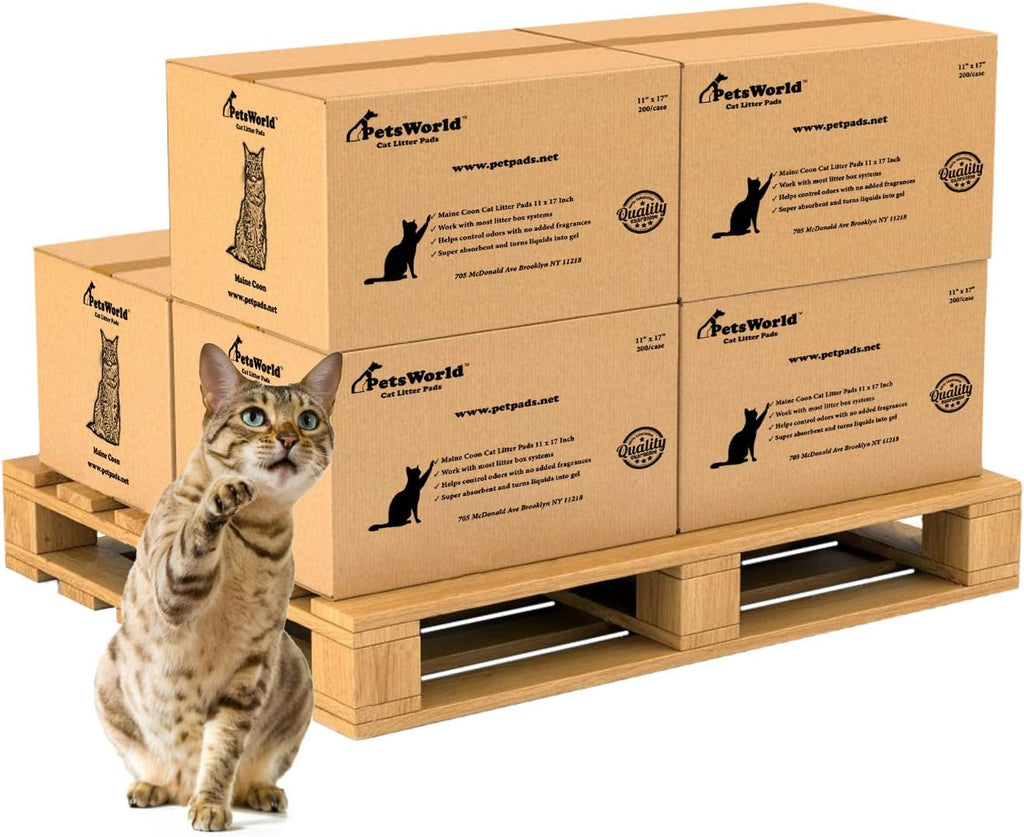 PetsWorld Universal Fit Cat Pad Refills for Litter Box, Unscented, Odor Control, Pack of 1200