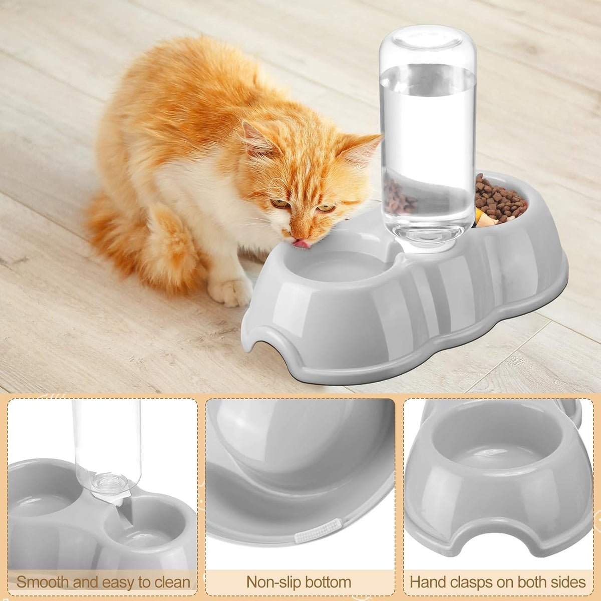 Tioncy 7 Pcs Kitten Litter Box Starter Kit with Mat, Simple, Khaki