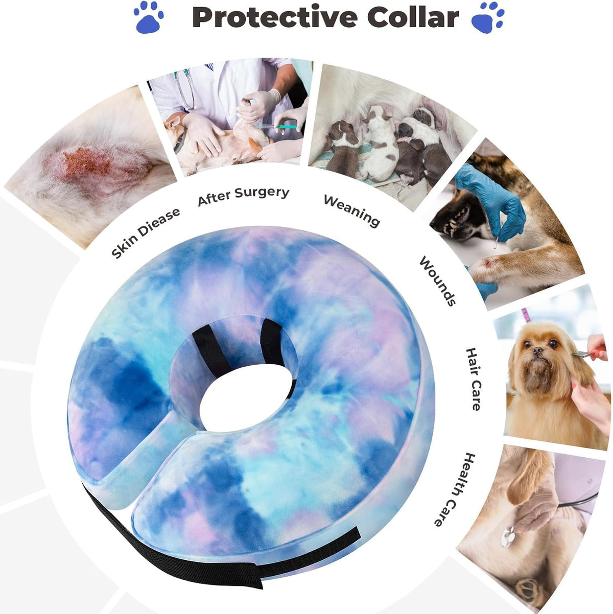 Inflatable Cone Collar for Dogs and Cats, Dog Neck Collar Recovery E-Collar Alternative After Surgery, Elizabethan Collar for Dogs Recovery