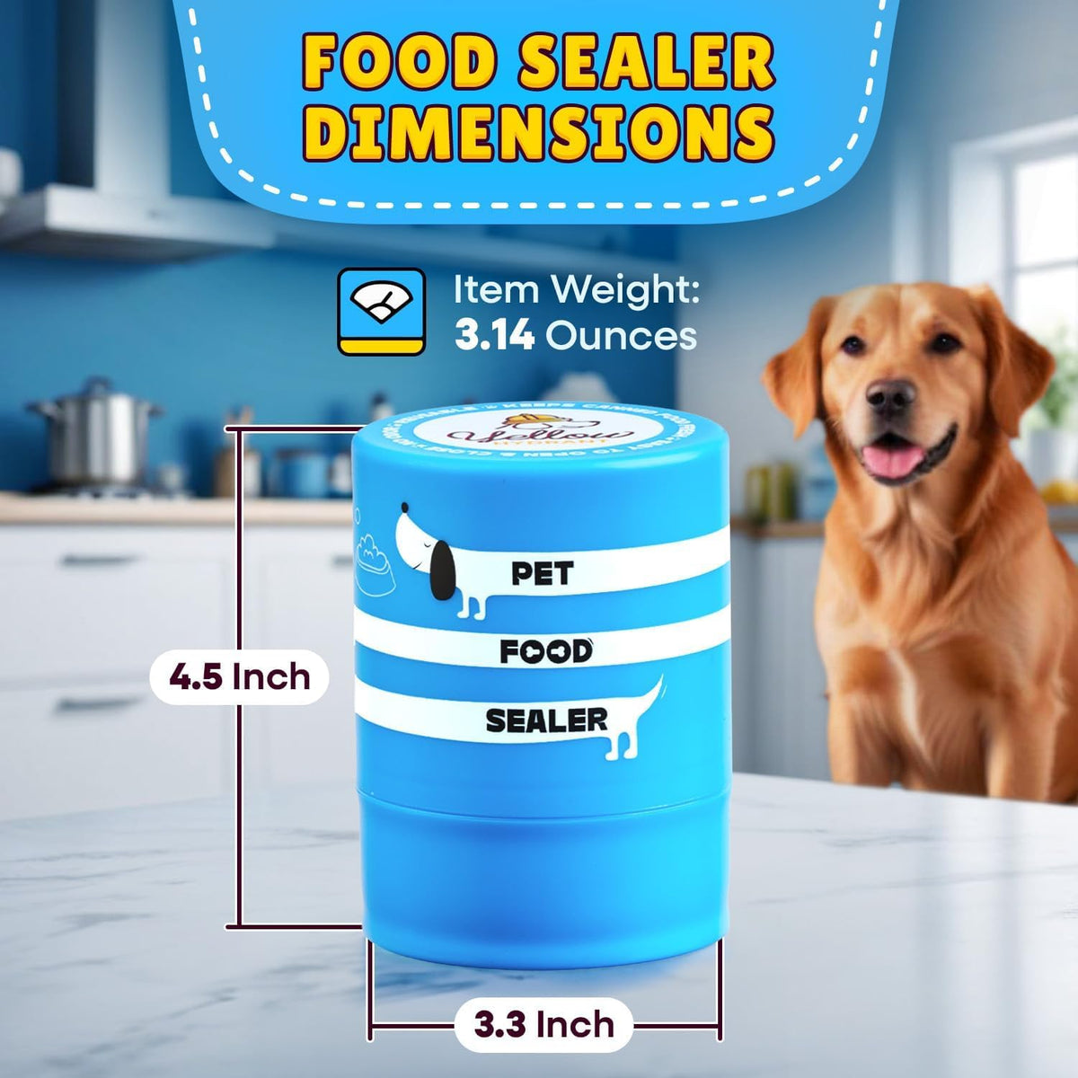 The Original Canned Dog Food Storage Container (2 Pack) Patent Pending Reusable Airtight Can Cover Pet Food Sealer - Keeps Dog Food Can Fresh in the Fridge, Eliminates Odor