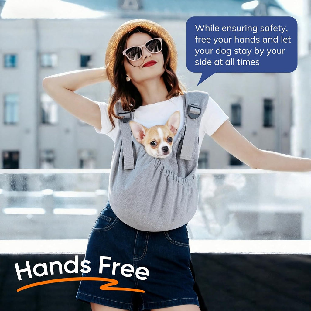 Supet Dog Sling Carrier for Pets, Adjustable Hands Free Front Chest Pouch