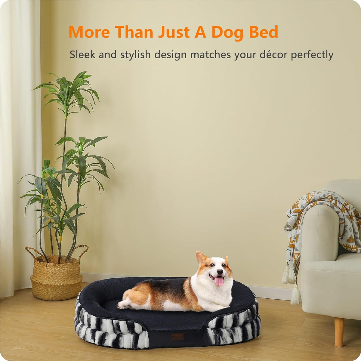 Dwanton Orthopedic Waterproof Medium Dog Bed Sofa, Gel Memory Foam, 36"