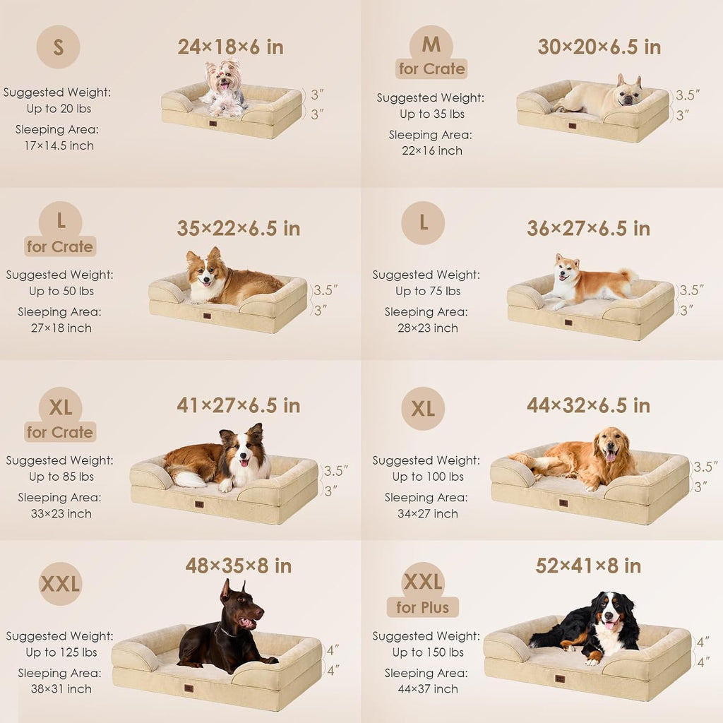 EHEYCIGA Orthopedic XXL Dog Bed, Waterproof Washable XL Big Pet Bed 48"
