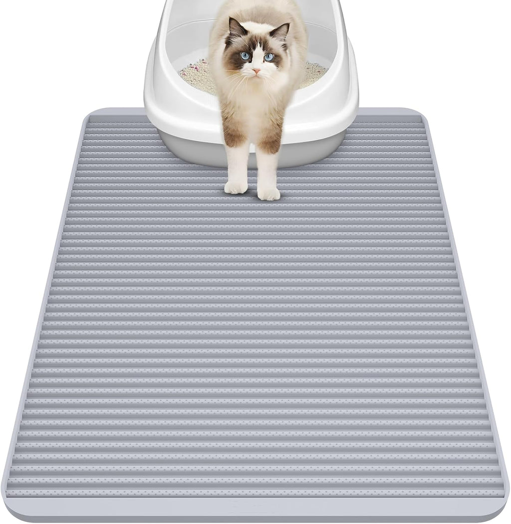 Filmicy Silicone Cat Litter Mat for Litter Box - Large 31" x 23" Waterproof Litter Trapping, Non-Slip, Durable, Easy Clean Scatter Control & Washable Kitty Floor Mat
