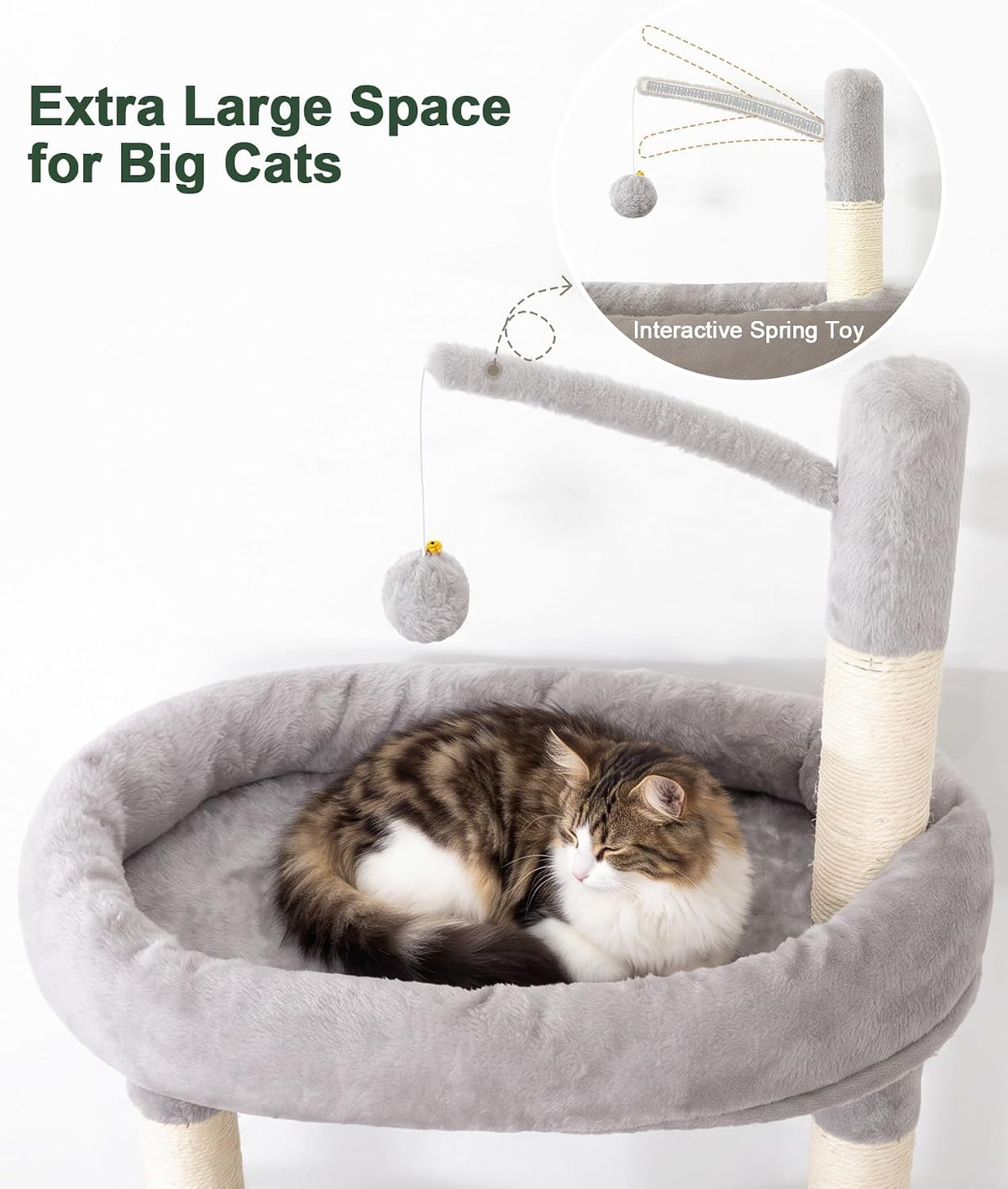 Heavy Duty Cat Tree Tower, 74 Inch Cat Trees for Large Cats