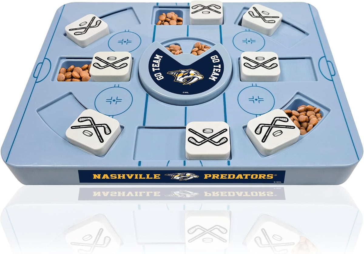 Pets First NHL Nashville Predators Large Puzzle Toy, New Size, Interactive Dog Treat & Slow Feeding Toy