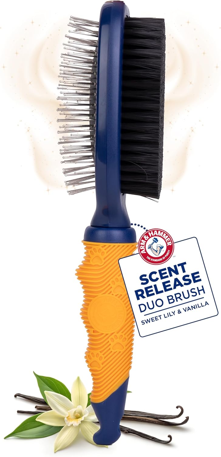 Arm & Hammer Deodorizing Pin & Bristle Dog Brush, Lily & Vanilla Scent