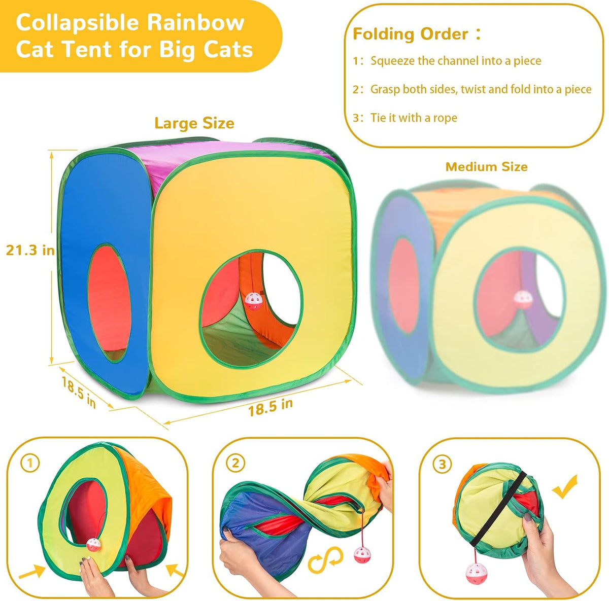 Retro Shaw 33 Pack Cat Toys with Tunnel for Indoor Cats