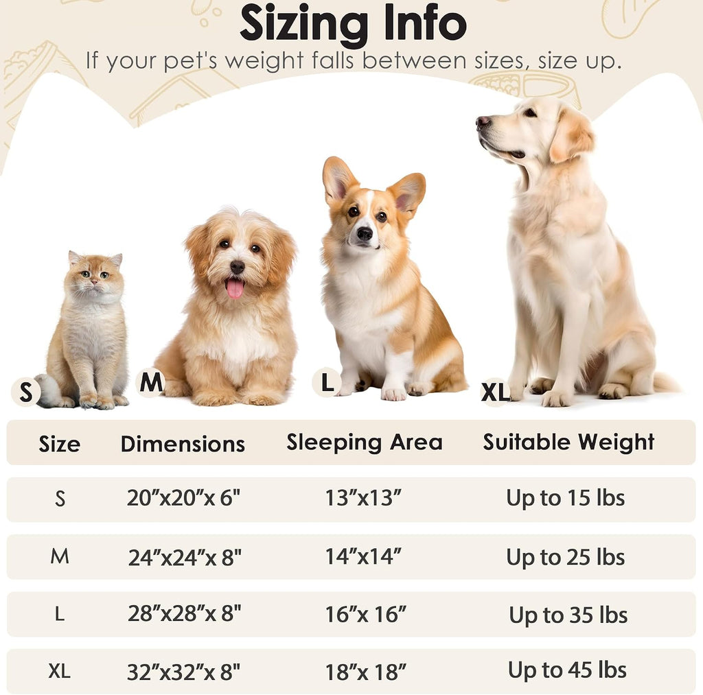 Hoewina Dog & Cat Bed for Indoor Cats, 20in Calming Donut Bed (Camel)