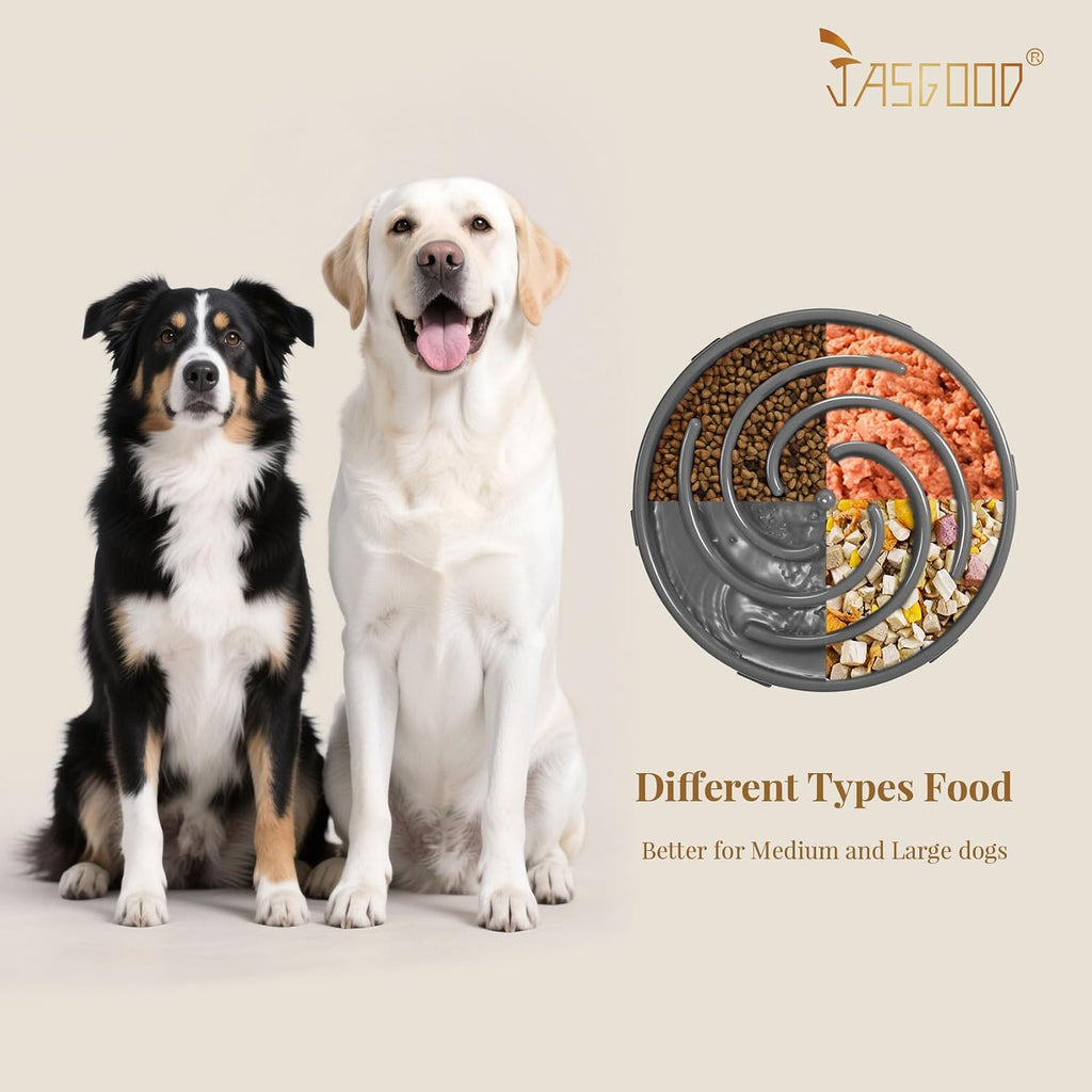 JASGOOD Slow Feeder Bowl for Large Dogs, Anti-Gulping, Prevents Bloat & Choking 