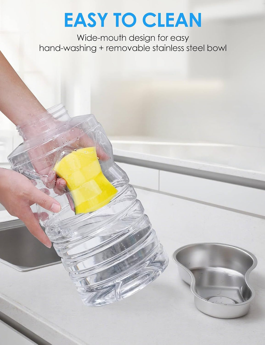 Heouvo 2.1 Gal Gravity Dog Water Dispenser, Wide-Mouth, No Filter, White