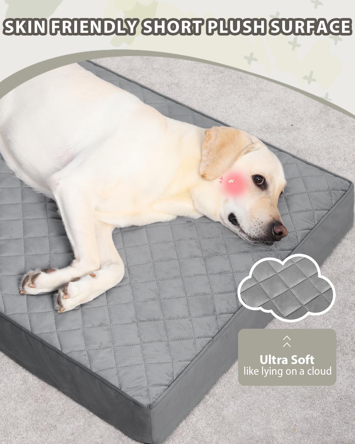 NUPIDA Orthopedic XL Dog Crate Beds Large Sized with Washable Cover, 41x27