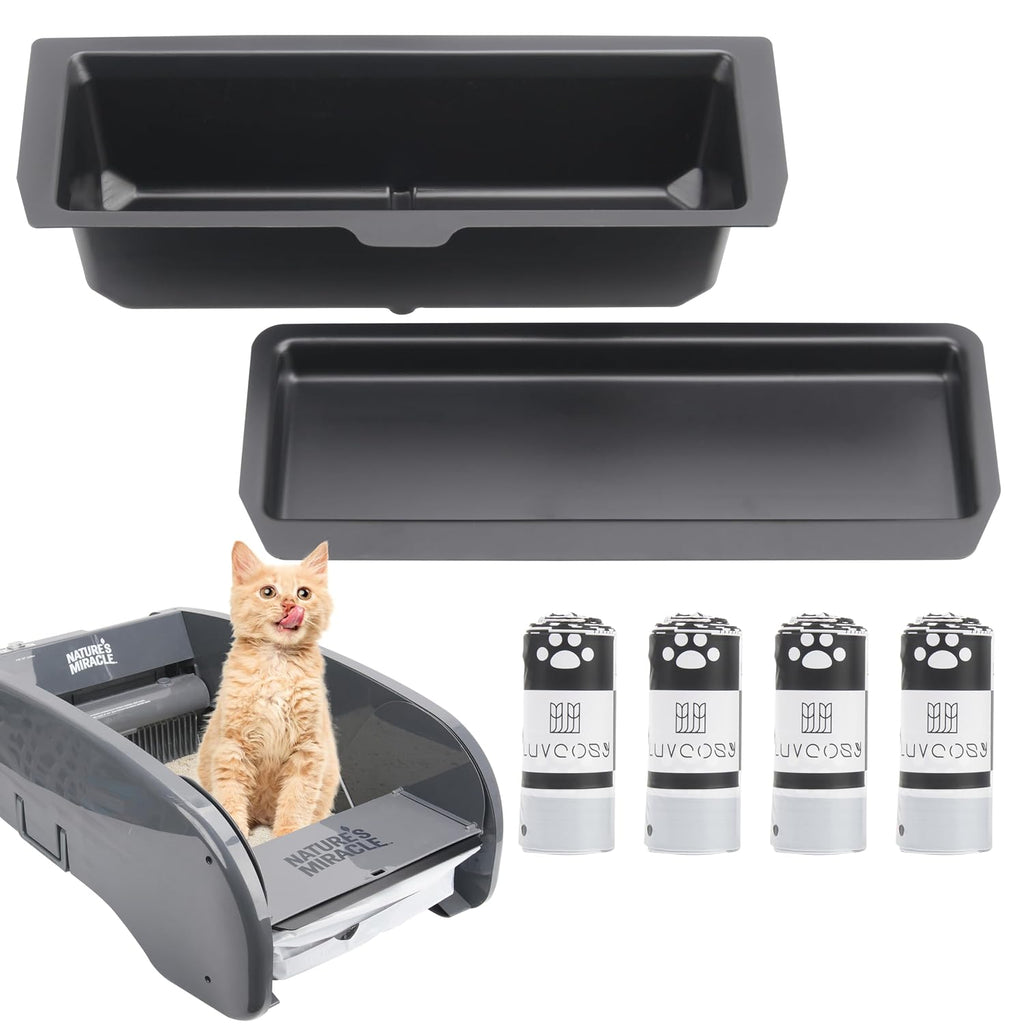 40 Litter Box Liners with a Permanent Waste Receptacle Compatible with Nature's Miracle 2nd Version and Littermaid 3rd Edition, Litter Box with Cat Litter Liner (Machine NOT Included)