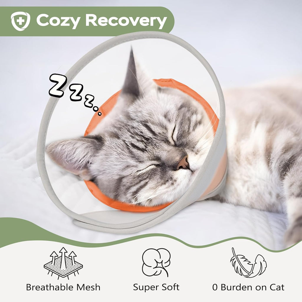 Cat Cone Collar Soft: Comfortable Waterproof Mesh Recovery Cone After Surgery to Stop Licking and Scratch, Alternative to Plastic Elizabeth Head/Neck Cone