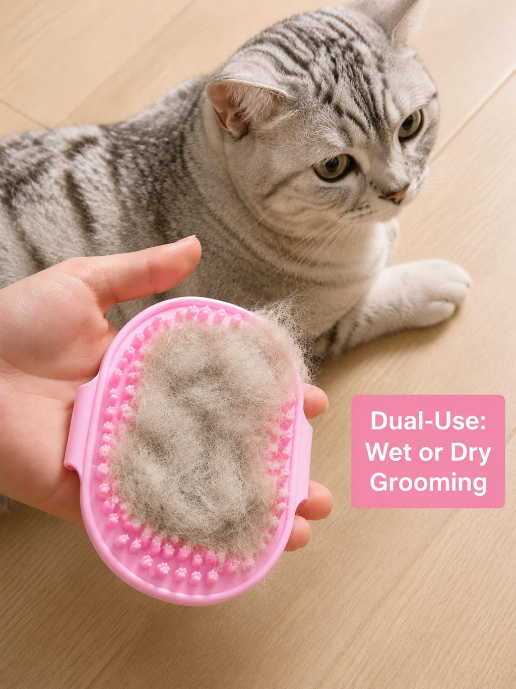7Pcs Dog & Cat Grooming Kit, Deshedding Brush, Bath Scrubber, Toothbrushes