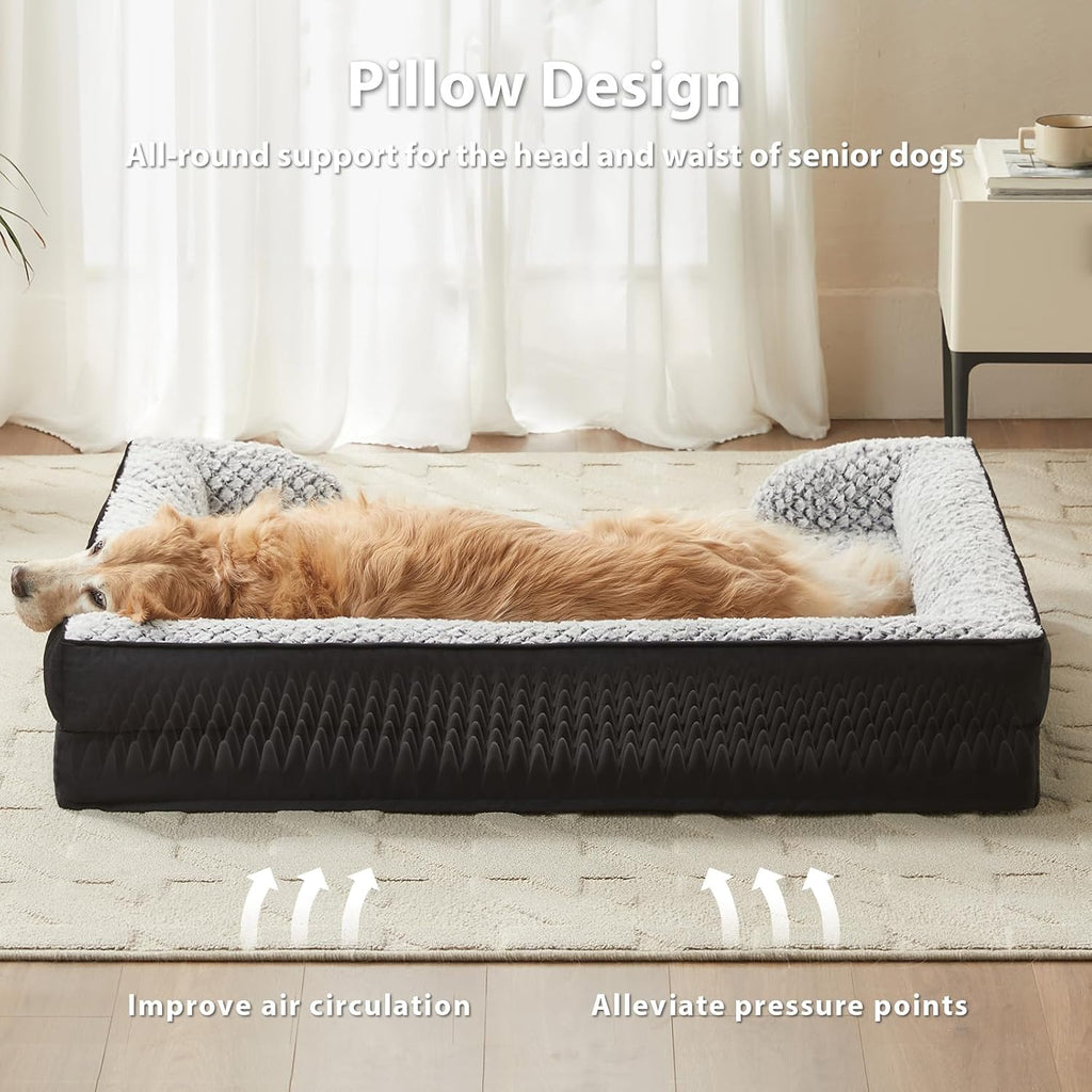 LEXTRO Orthopedic XXL Dog Bed, Washable Dog Beds for Extra Large Dogs