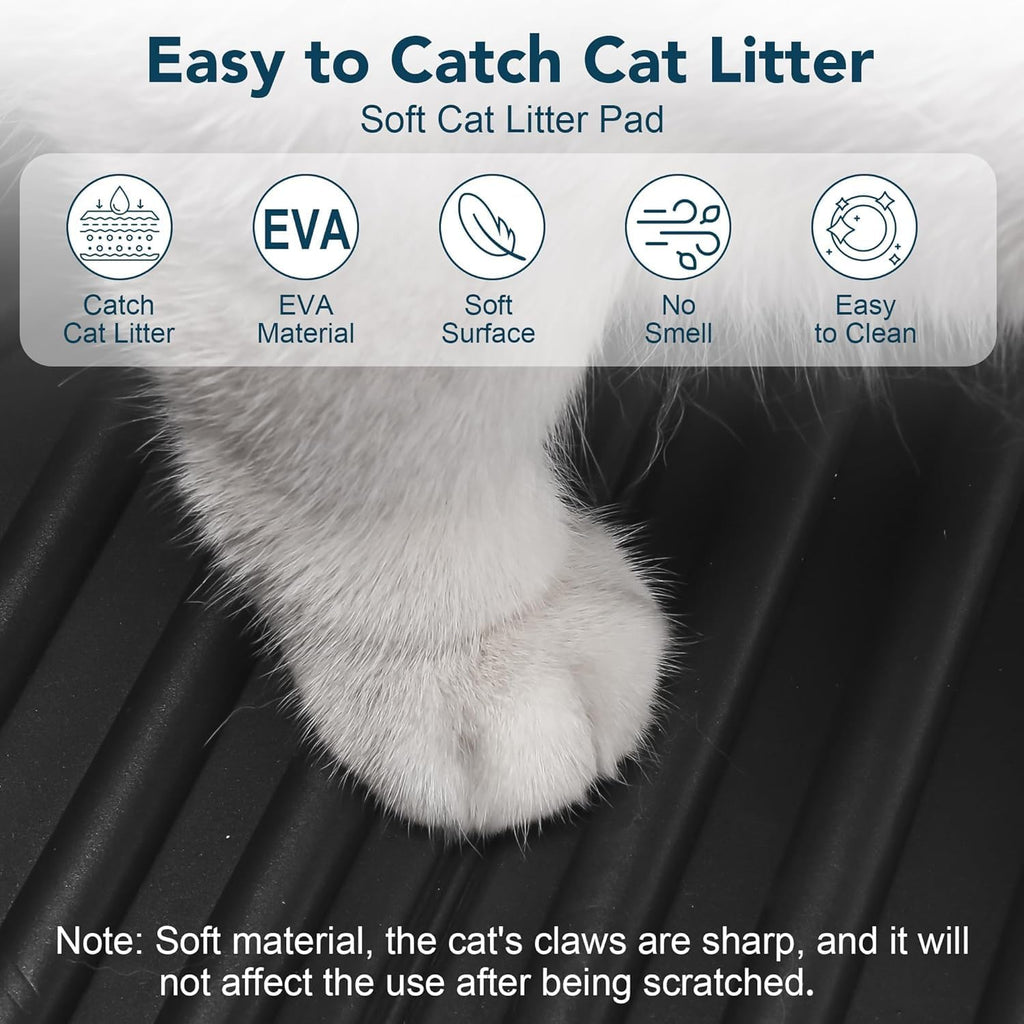 UPSKY Large Cat Litter Mat 31" x 24 Waterproof and Washable, Soft on Paws
