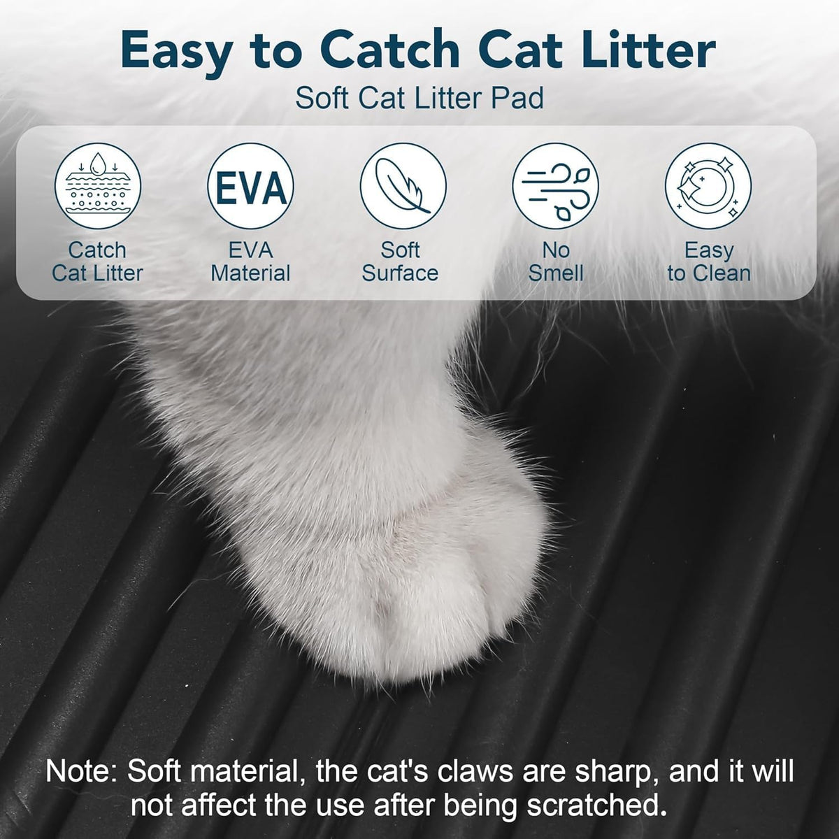 UPSKY Large Cat Litter Mat 31" x 24 Waterproof and Washable, Soft on Paws