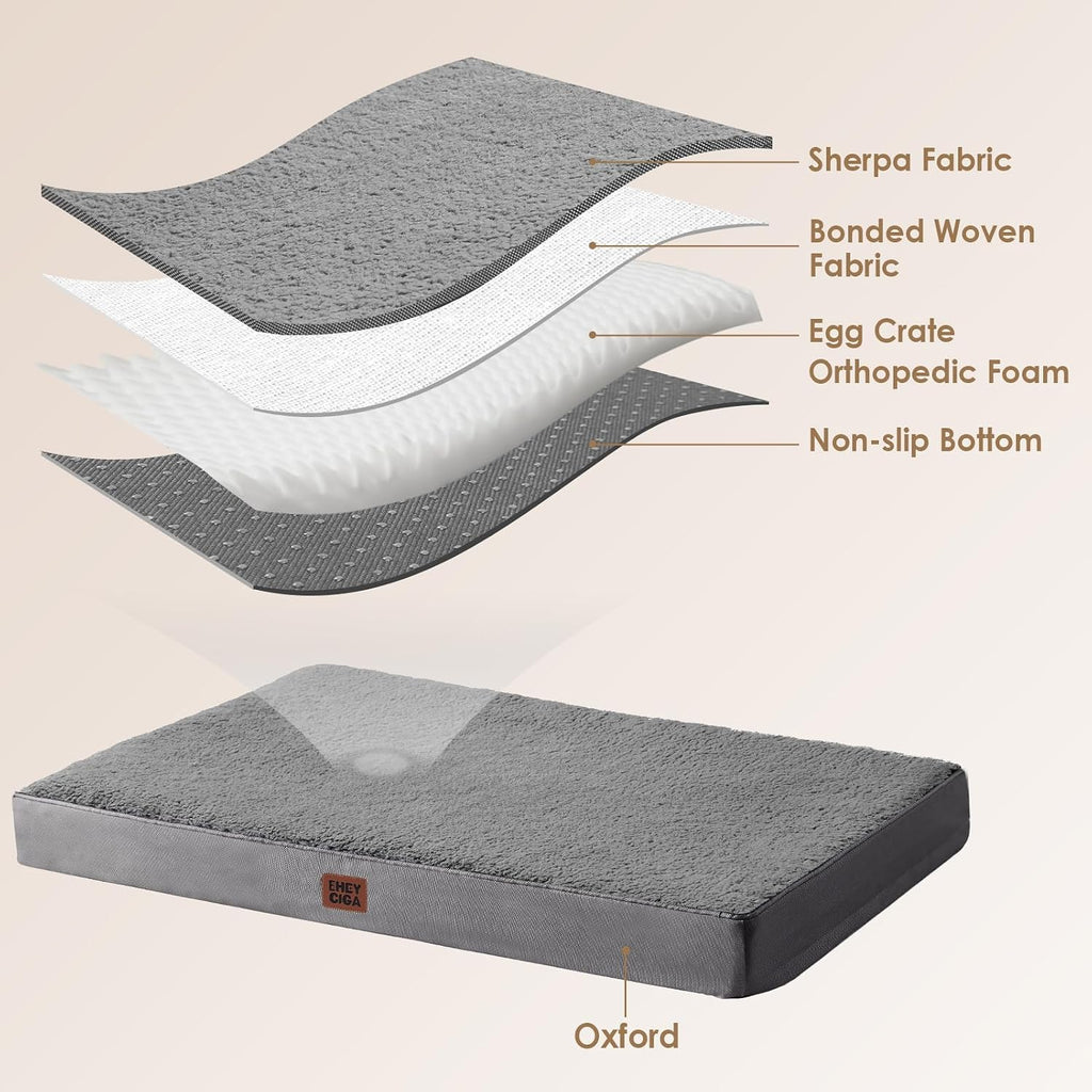 EHEYCIGA Orthopedic Dog Bed Medium with Removable Washable Cover,30x20