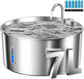 Pektaco Stainless Steel Dog Water Fountain for Large Dogs, 7L, 6 Filters