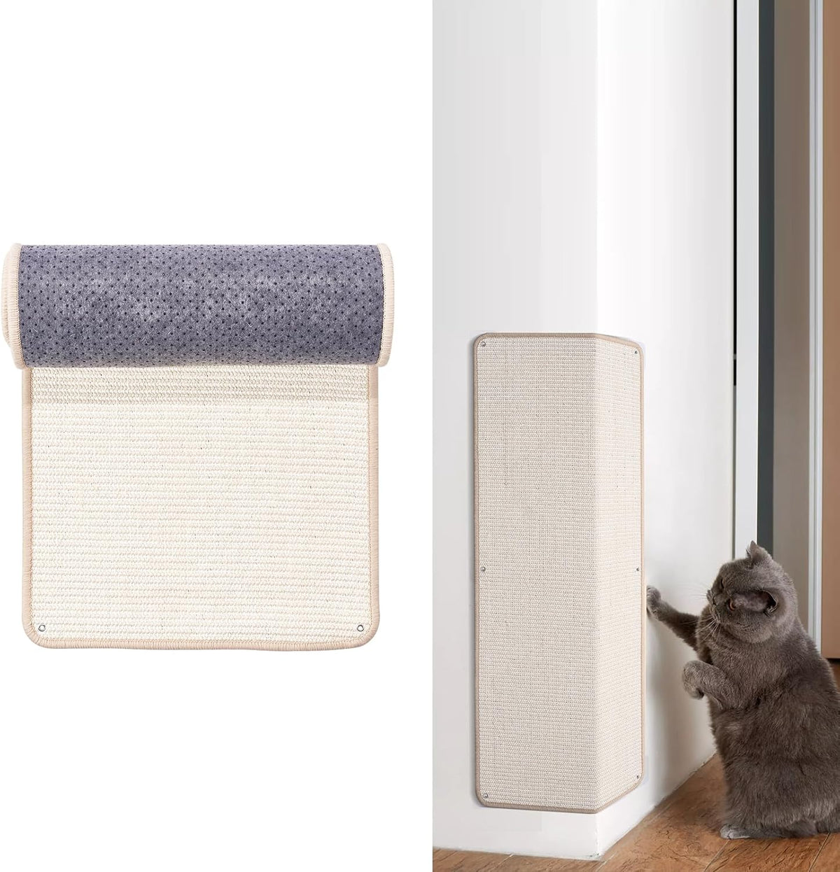 Uranshin Natural Sisal Cat Wall Climbing Carpet, Wall Scratcher Mat Pad