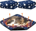 Namalu 4 Pack Self Warming Cat Bed, Blue, 12'' X 12'', Square