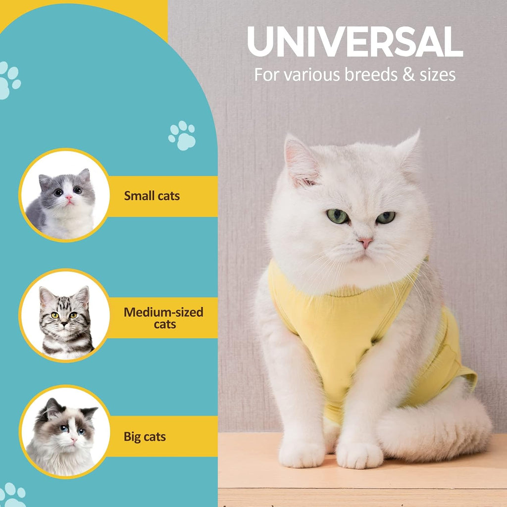 Avont Cat Recovery Suit - Kitten Onesie for Cats After Surgery