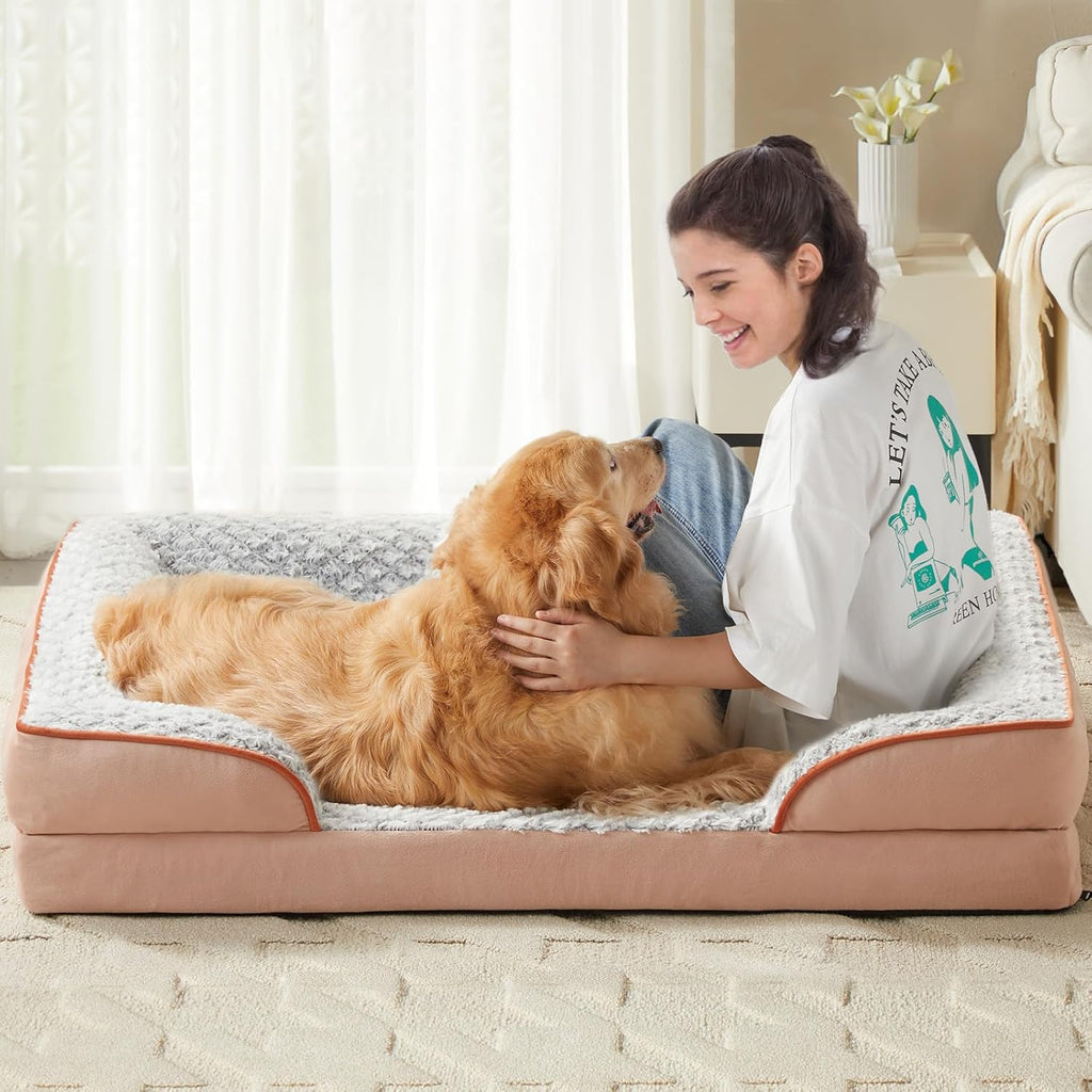 LEXTRO Washable Orthopedic Dog Bed, Waterproof Couch for Large Senior Dogs