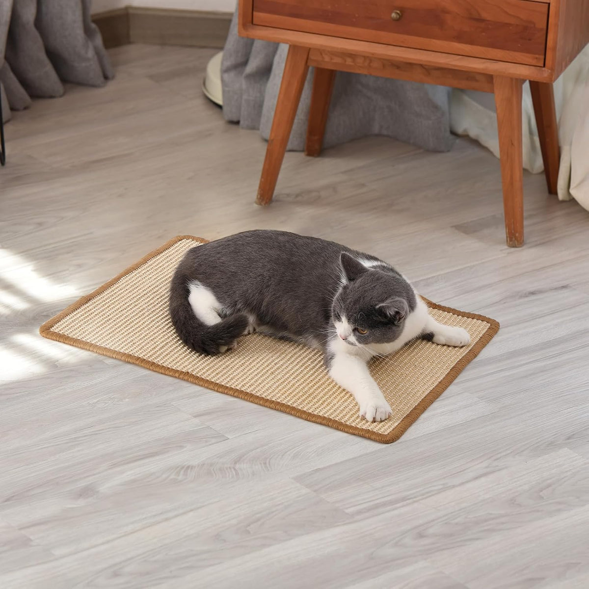 FUKUMARU Cat Scratcher Mat, 23.6 X 15.7 Inch Natural Sisal Cat Scratch Mat