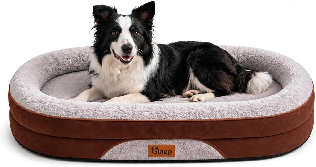 Orthopedic Dog Beds Large Sized Dog, Washable Dog Bed, 42" L, Brown