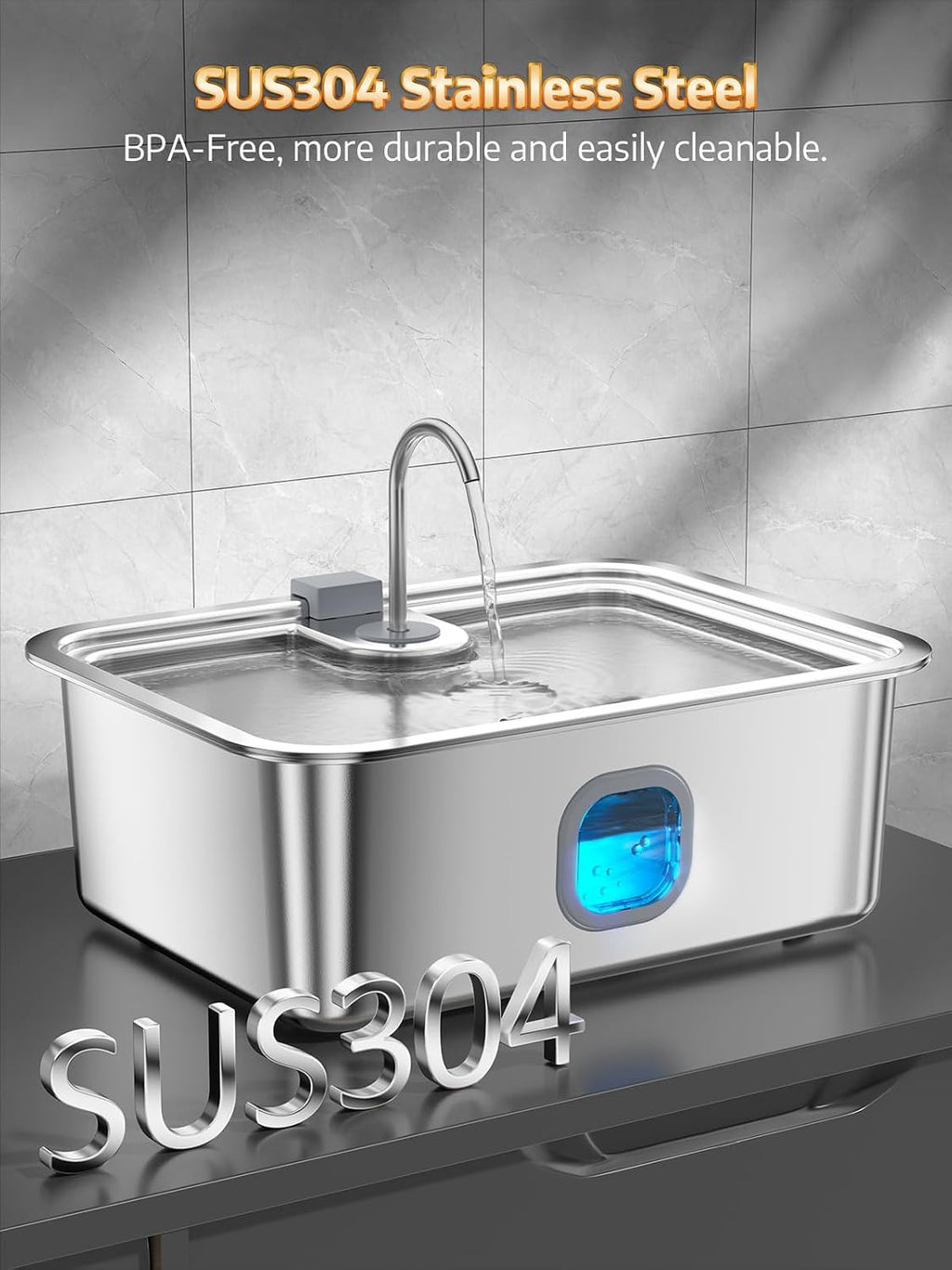 4.2Gal Dog Water Fountain for Large Dogs, 16L Dog Fountain Water Bowl