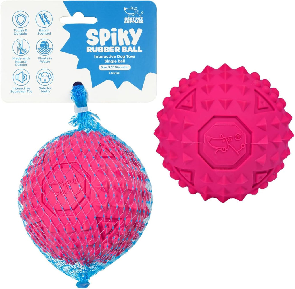 Best Pet Supplies Squeaky Dog Toys with Soft Durable Fabric for Small, Medium and Large Pets Interactive Toy for Indoor Play, Supports Active Biting and Play - Fuchsia, Large