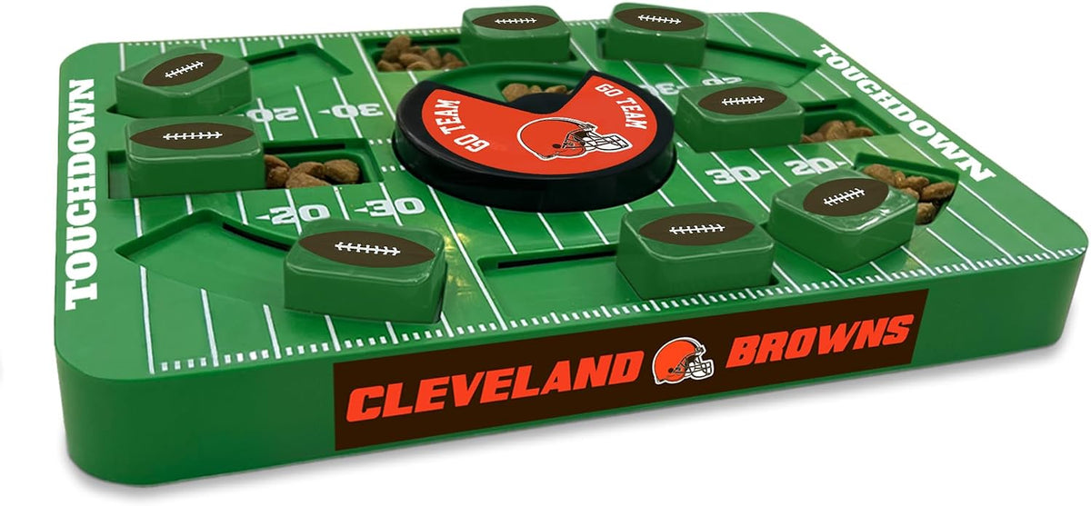 Pets First NFL Cleveland Browns Large Puzzle Toy for Dogs, Slow Feeder Board for Pets, New Bigger Size, Interactive Doggie Treat Toy