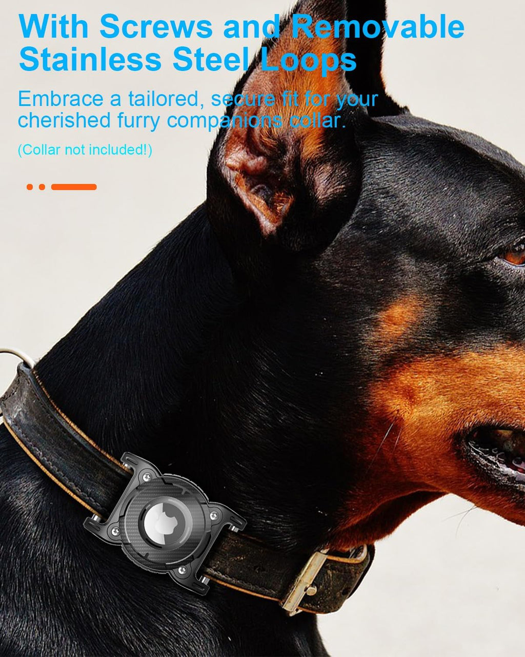 ONEONTA for Airtag Dog Collar Holder 2 Pack | Airtag Dog Waterproof - Airtag Holder for Dog Collar with Removable Metal Loop, Sturdy TPU,Lightweight,Compact Size,Fit 1" Width Collar,Airtag 1st,2nd Gen