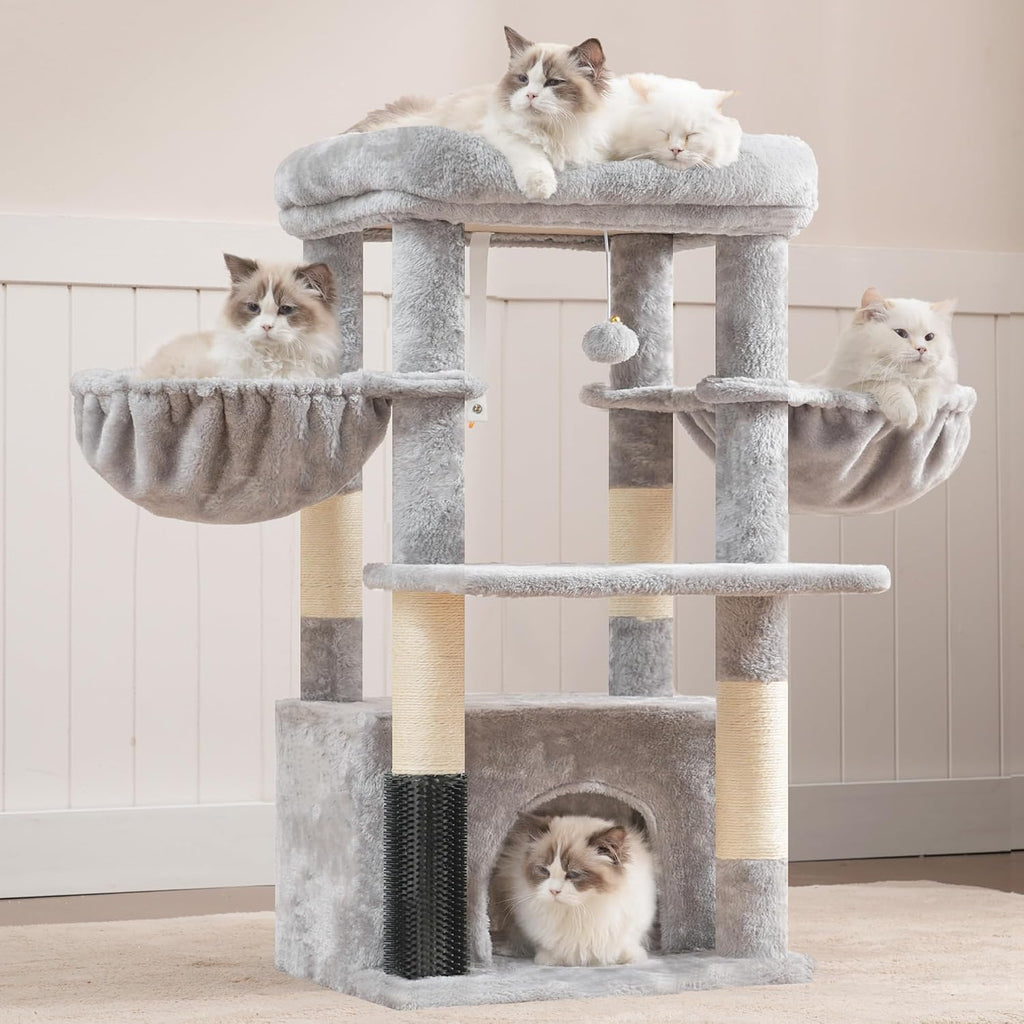 Hey-brother Cat Tree Tower with Large Platform, Spacious Condo, MPJ060W