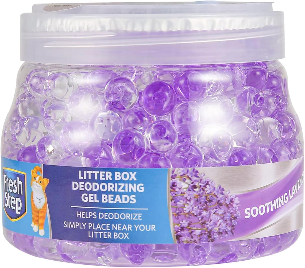 Fresh Step Litter Box Deodorizing Gel Beads in Soothing Lavender Scent - Pet Odor Neutralizing Beads for Pet Smells from Litter Box - 12 Ounce (Pack of 12)