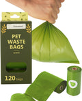 Dog Poop Bags — Unscented, Extra Thick 15 Micron Leak-Proof Pet Waste Bags, 120 Count (8 Rolls) 9 x 13 in Refill Rolls with Easy Tear-Off Perforation & Recyclable Core