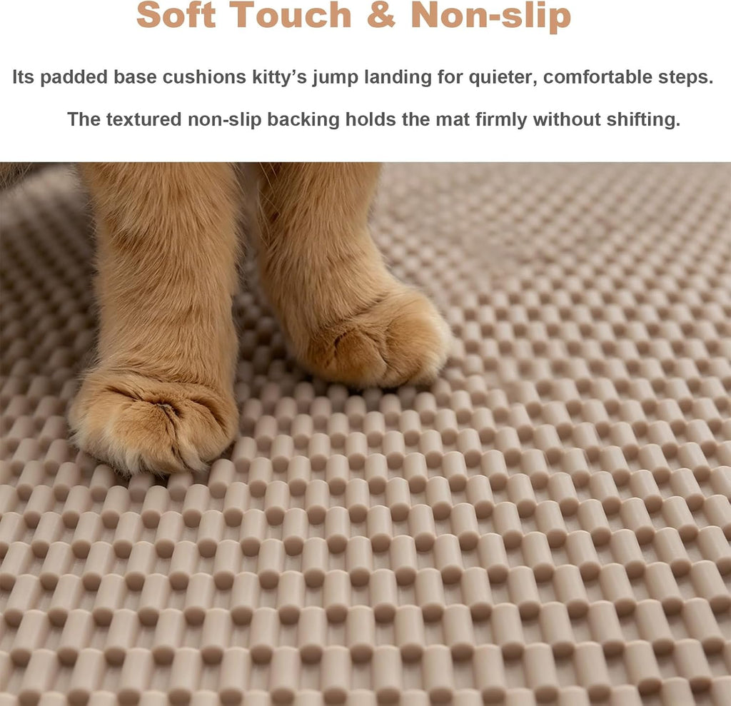 Cat Litter Mat, 23" x 17" Trap Mat for Litter Box, Cut‑to‑Fit for Any Space